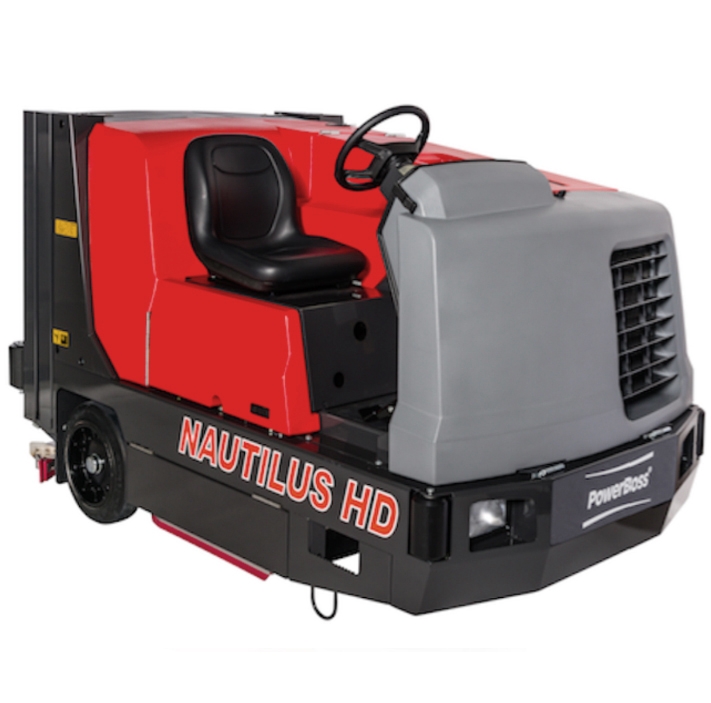 Everything you love about the PowerBoss Nautilus, but designed for heavy-duty applications, the PowerBoss Nautilus Hi-Dump sweeper-scrubber combination industrial and commercial floor cleaning machine offers maximum cleaning capabilities.