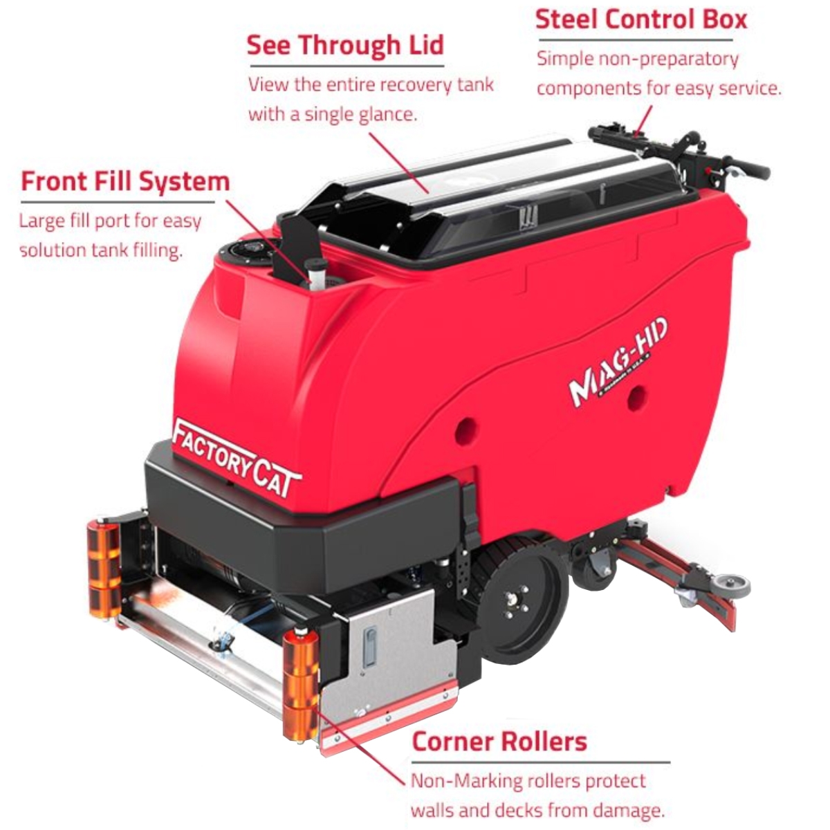 Mag-HD Walk Behind Floor Scrubber
Cleaning Path: 29-34 | Run Time: Up To 5.0 Hours | Tank Capacity: Sol: 35 Gal, Rec: 37 Gal